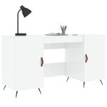 Casa si Gradina - Mobilier - Mese si birouri - Birouri - Birou, alb extralucios, 140x50x75 cm, lemn compozit - Infinity.ro