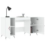 Casa si Gradina - Mobilier - Mese si birouri - Birouri - Birou, alb extralucios, 140x50x75 cm, lemn compozit - Infinity.ro