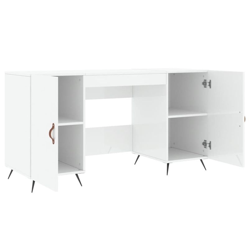 Casa si Gradina - Mobilier - Mese si birouri - Birouri - Birou, alb extralucios, 140x50x75 cm, lemn compozit - Infinity.ro