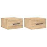 Casa si Gradina - Mobilier - Comode si corpuri - Noptiere - Noptiere de perete, 2 buc., stejar sonoma, 35x35x20 cm - Infinity.ro