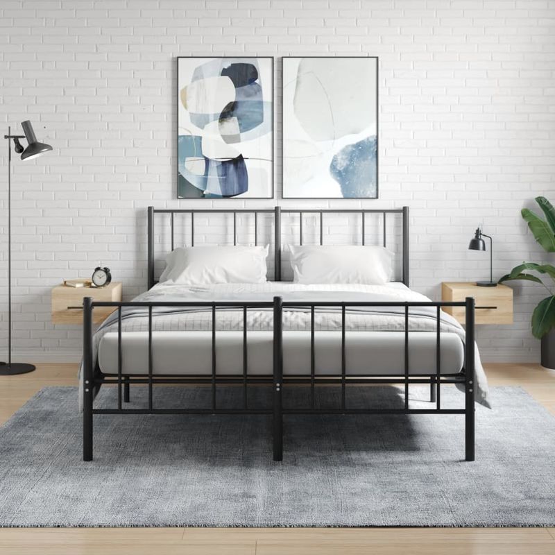 Casa si Gradina - Mobilier - Comode si corpuri - Noptiere - Noptiere de perete, 2 buc., stejar sonoma, 35x35x20 cm - Infinity.ro