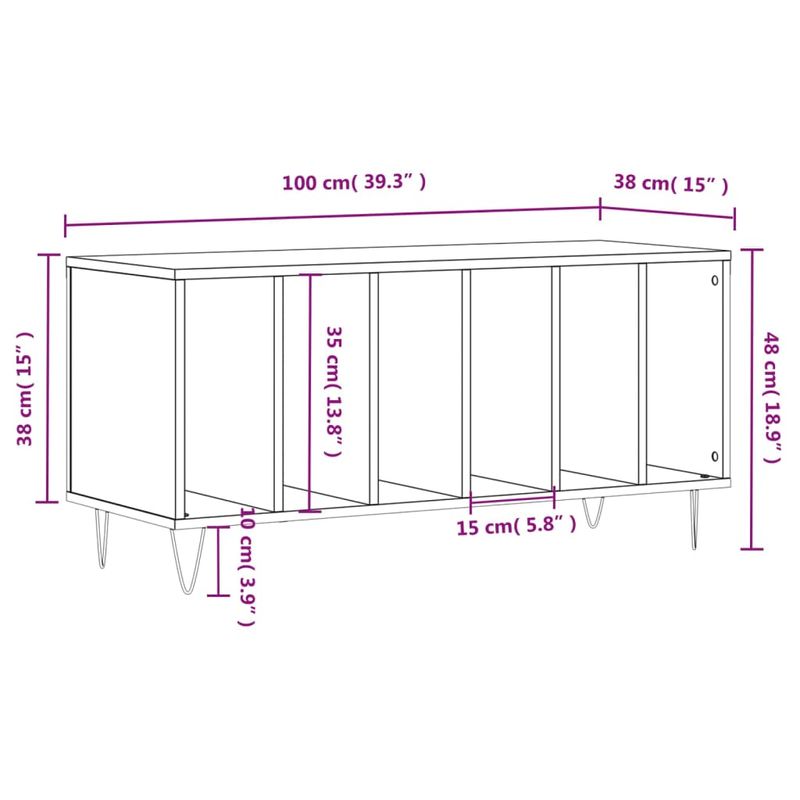 Casa si Gradina - Mobilier - Comode si corpuri - Comode - Comoda discuri, alb, 100x38x48 cm, lemn prelucrat - Infinity.ro