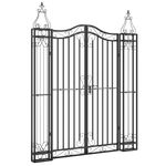 Casa si Gradina - Constructii - Usi interior, exterior si garaj - Usi garaj - Poarta de gradina, negru, 121x8x150 cm, fier forjat - Infinity.ro