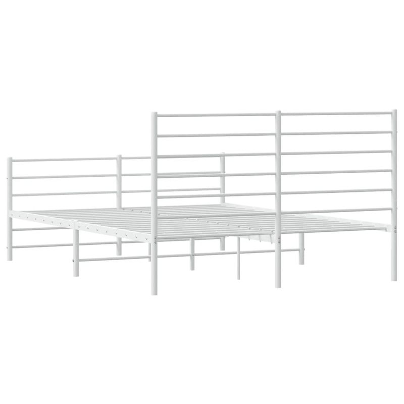Casa si Gradina - Mobilier - Paturi si accesorii - Paturi - Cadru de pat metalic cu tablie, alb, 140x200 cm - Infinity.ro