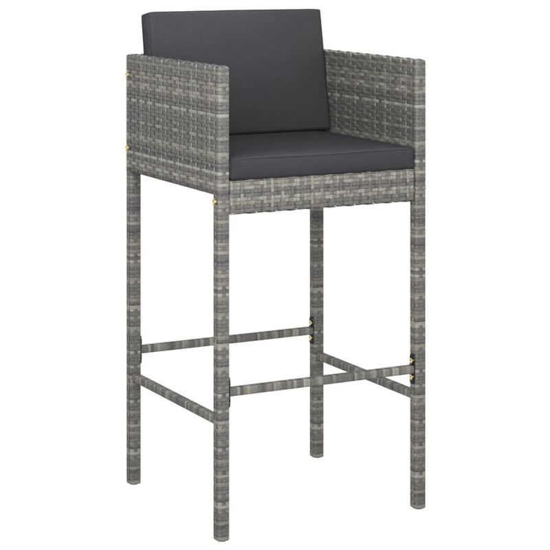 Casa si Gradina - Gradina si terasa - Mobilier exterior - Seturi mobila gradina - Set mobilier bar de gradina, cu perne, 9 piese, gri, poliratan - Infinity.ro