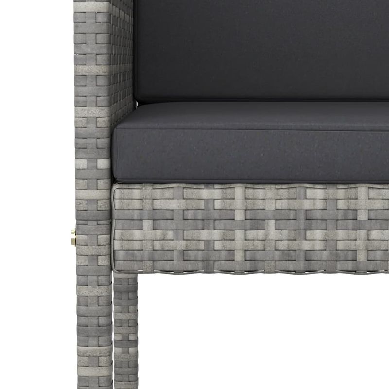 Casa si Gradina - Gradina si terasa - Mobilier exterior - Seturi mobila gradina - Set mobilier bar de gradina, cu perne, 9 piese, gri, poliratan - Infinity.ro