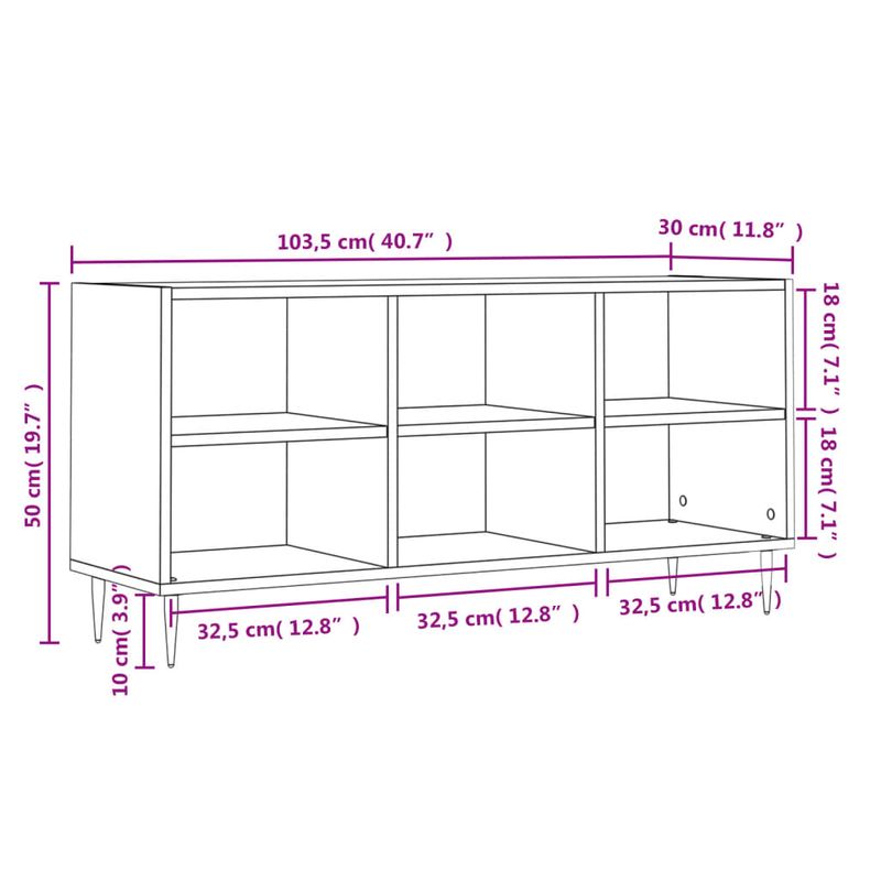 Casa si Gradina - Mobilier - Comode si corpuri - Comode - Comoda TV, gri sonoma, 103,5x30x50 cm, lemn compozit - Infinity.ro