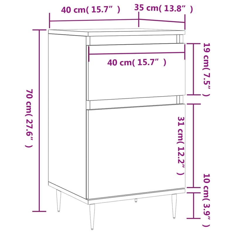 Casa si Gradina - Mobilier - Comode si corpuri - Comode - Servanta, gri beton, 40x35x70 cm, lemn prelucrat - Infinity.ro