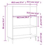 Casa si Gradina - Mobilier - Comode si corpuri - Comode - Dulap cu rafturi alb extralucios 69,5x32,5x90 cm lemn compozit - Infinity.ro