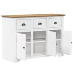 Casa si Gradina - Mobilier - Comode si corpuri - Comode - Servanta "BODO", alb si maro, 115x43x79,5 cm, lemn masiv de pin - Infinity.ro