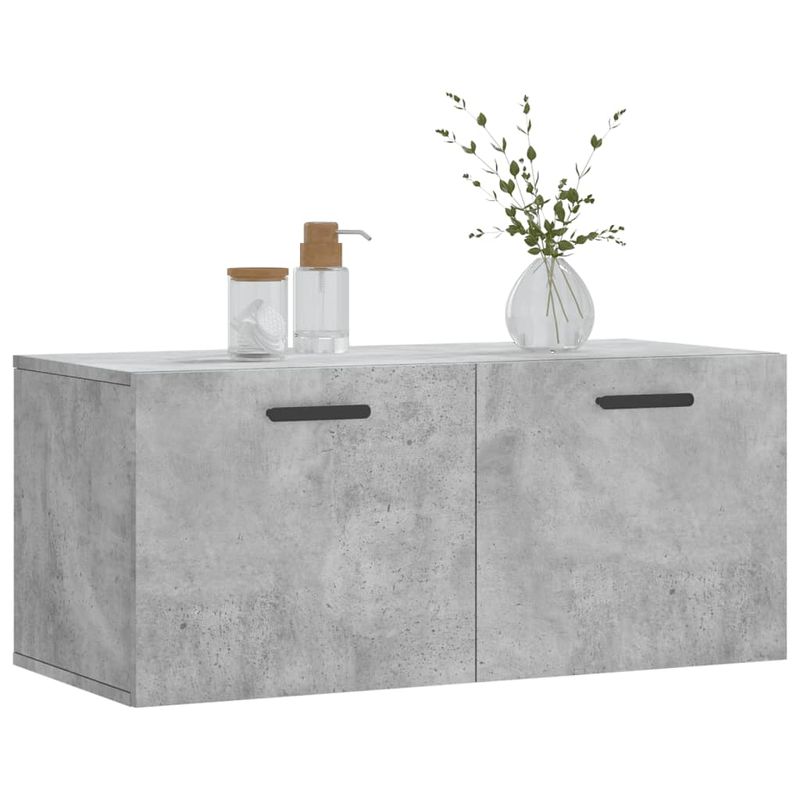 Casa si Gradina - Mobilier - Dulapuri si sifoniere - Dulapuri - Dulap de perete, gri beton, 80x36,5x35 cm, lemn compozit - Infinity.ro