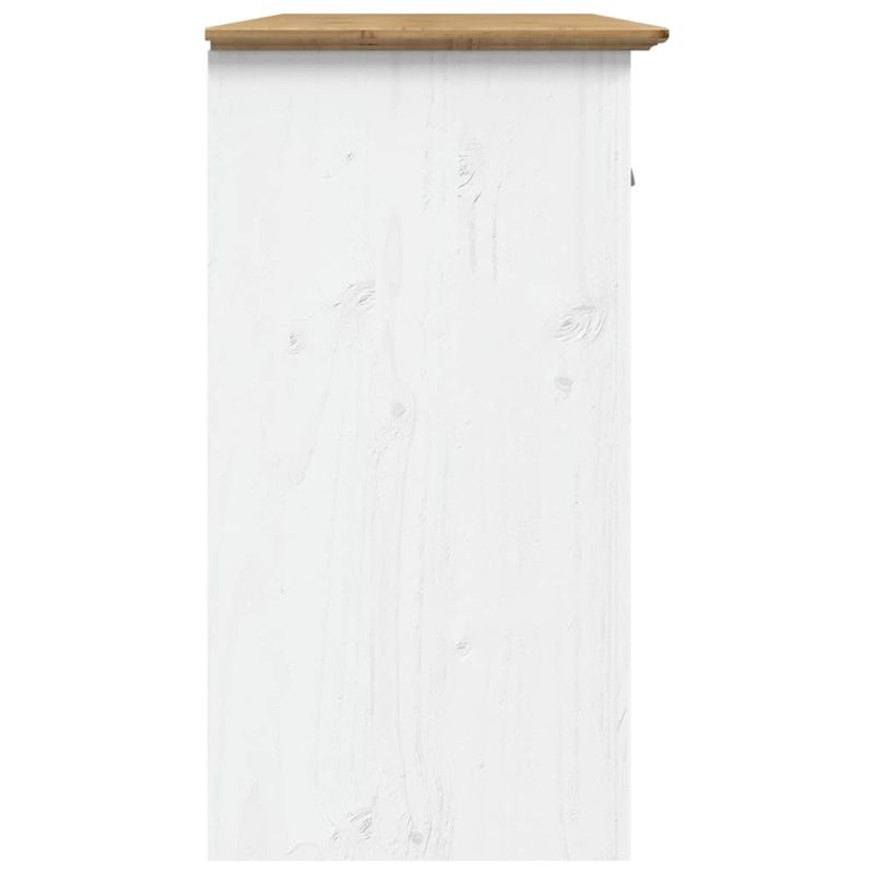 Casa si Gradina - Mobilier - Comode si corpuri - Comode - Servanta "BODO", alb si maro, 115x43x79,5 cm, lemn masiv de pin - Infinity.ro