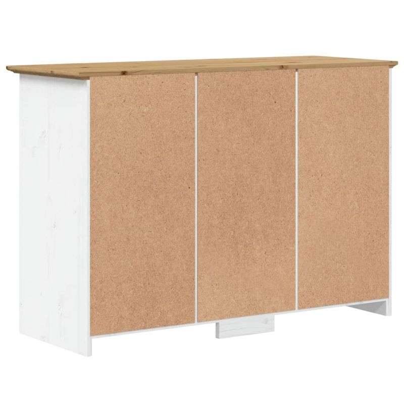 Casa si Gradina - Mobilier - Comode si corpuri - Comode - Servanta "BODO", alb si maro, 115x43x79,5 cm, lemn masiv de pin - Infinity.ro
