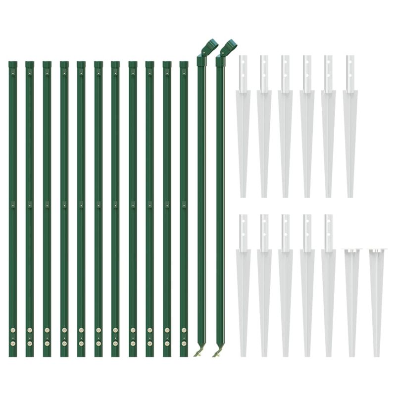Casa si Gradina - Gradina si terasa - Garduri, panouri si accesorii - Gard plasa de sarma cu tarusi de fixare, verde, 1,1x25 m - Infinity.ro