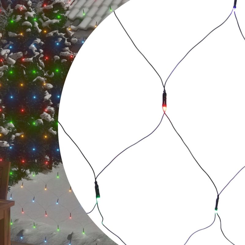 Casa si Gradina - Corpuri si surse de iluminat - Iluminat exterior - Instalatii luminoase exterior - Plasa lumini Craciun multicolor 4x4 m 544 LED interior/exterior - Infinity.ro