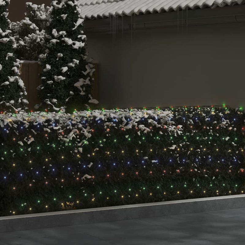 Casa si Gradina - Corpuri si surse de iluminat - Iluminat exterior - Instalatii luminoase exterior - Plasa lumini Craciun multicolor 4x4 m 544 LED interior/exterior - Infinity.ro