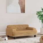 Petshop - Accesorii petshop - Culcusuri si custi - Culcusuri si saltele - Pat de caini, maro, 70x45x30 cm, catifea - Infinity.ro