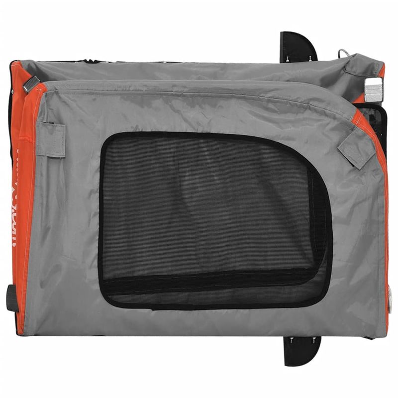 Petshop - Accesorii petshop - Culcusuri si custi - Genti si articole transport - Remorca de bicicleta animale portocaliu/gri, textil oxford/fier, mărime 125x64x66 cm - Infinity.ro