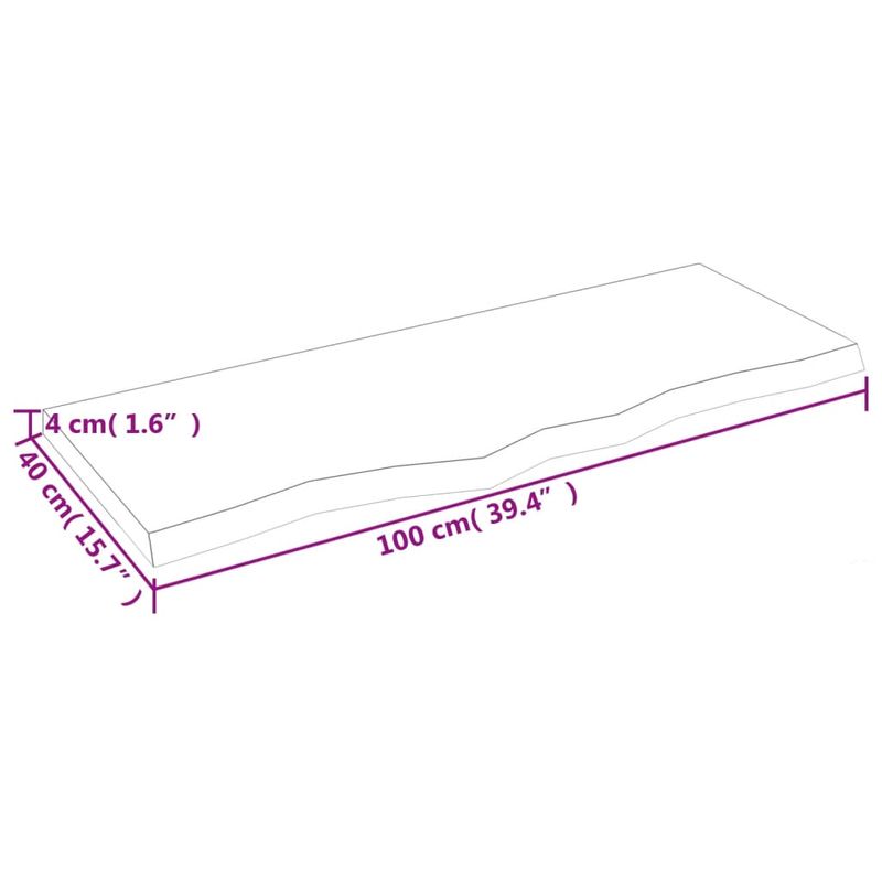 Casa si Gradina - Mobilier - Biblioteci si rafturi - Rafturi - Raft de perete maro deschis 100x40x(2-4) cm lemn stejar tratat - Infinity.ro