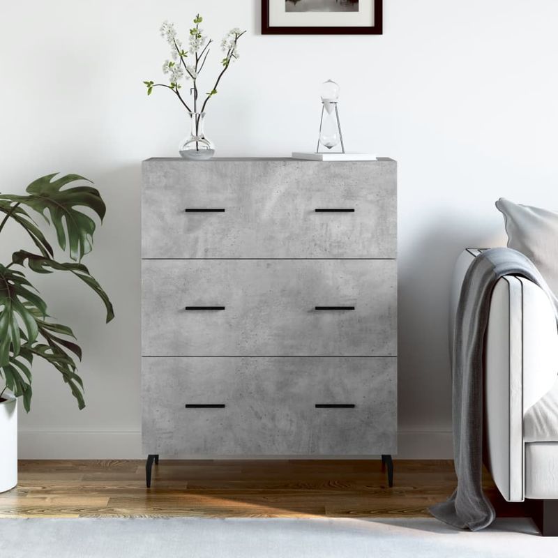 Casa si Gradina - Mobilier - Comode si corpuri - Comode - Servanta, gri beton, 69,5x34x90 cm, lemn compozit - Infinity.ro