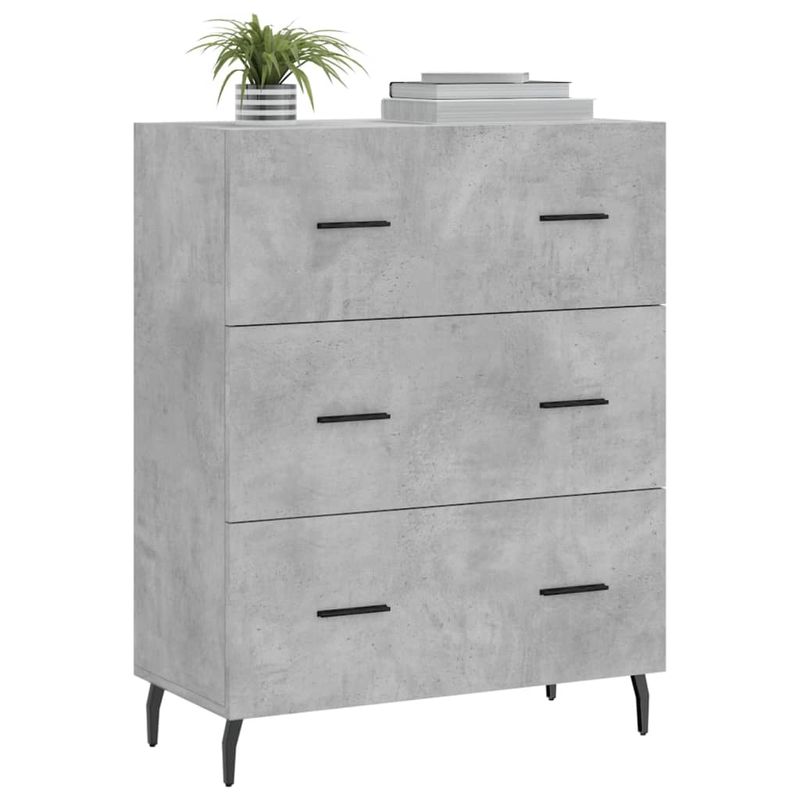 Casa si Gradina - Mobilier - Comode si corpuri - Comode - Servanta, gri beton, 69,5x34x90 cm, lemn compozit - Infinity.ro