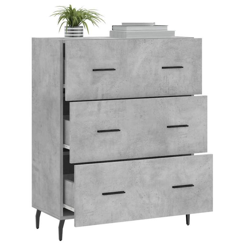 Casa si Gradina - Mobilier - Comode si corpuri - Comode - Servanta, gri beton, 69,5x34x90 cm, lemn compozit - Infinity.ro