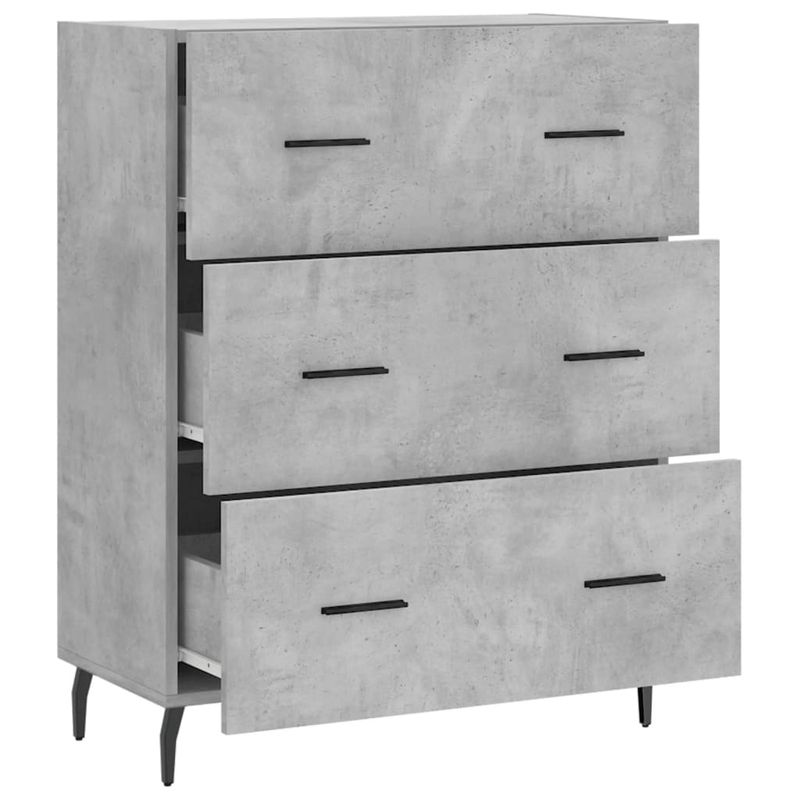 Casa si Gradina - Mobilier - Comode si corpuri - Comode - Servanta, gri beton, 69,5x34x90 cm, lemn compozit - Infinity.ro