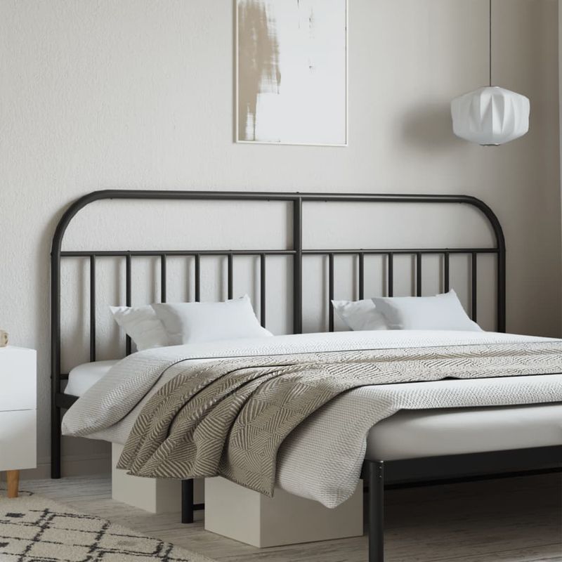 Casa si Gradina - Mobilier - Paturi si accesorii - Accesorii paturi - Tablie de pat metalica, negru, 200 cm - Infinity.ro