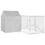 Petshop - Accesorii petshop - Culcusuri si custi - Custi interior si exterior - Padoc exterior cu acoperis argintiu 4x4x2,5 m otel galvanizat - Infinity.ro