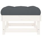 Casa si Gradina - Gradina si terasa - Mobilier exterior - Canapele si fotolii gradina - Taburet de gradina cu perna, alb, lemn masiv de pin - Infinity.ro