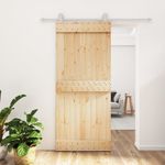 Casa si Gradina/Constructii/Usi interior, exterior si garaj/Usi interior - Usa glisanta cu set feronerie, 90x210 cm, lemn masiv de pin - Infinity.ro