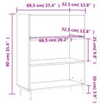 Casa si Gradina - Mobilier - Biblioteci si rafturi - Biblioteci - Biblioteca, sonoma gri, 69,5x32,5x90 cm, lemn compozit - Infinity.ro