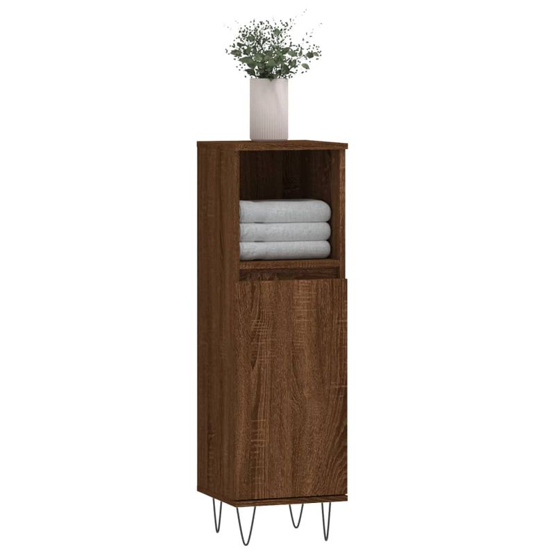 Casa si Gradina - Mobilier - Mobilier baie - Corpuri baie - Dulap de baie, stejar maro, 30x30x100 cm, lemn prelucrat - Infinity.ro