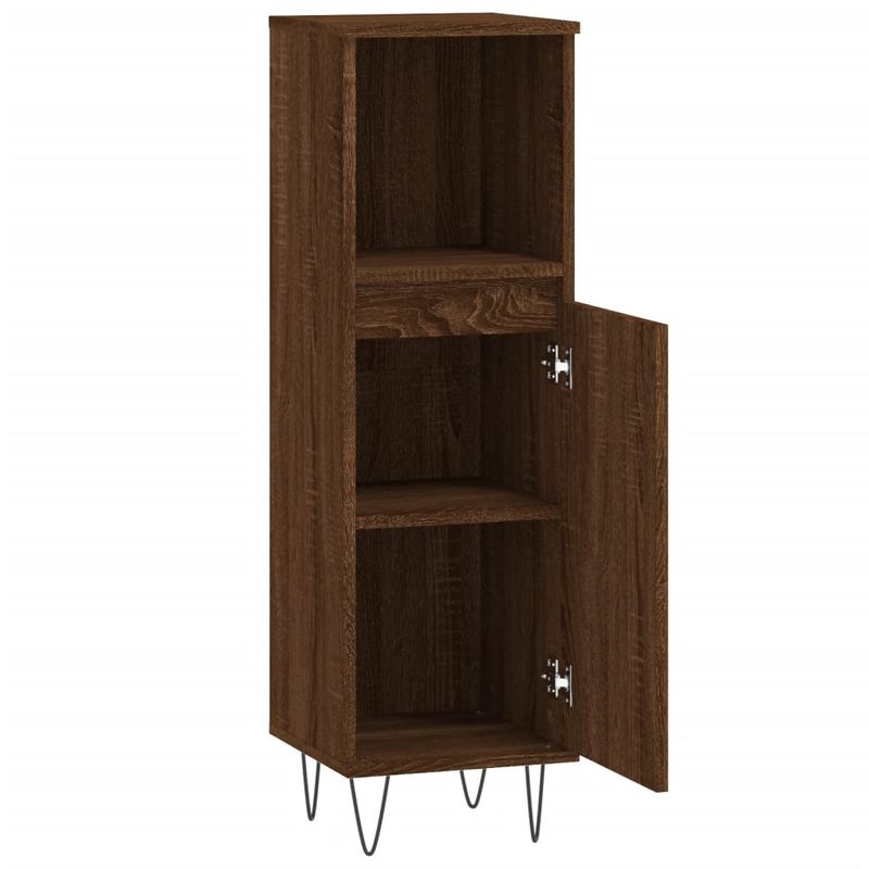 Casa si Gradina - Mobilier - Mobilier baie - Corpuri baie - Dulap de baie, stejar maro, 30x30x100 cm, lemn prelucrat - Infinity.ro