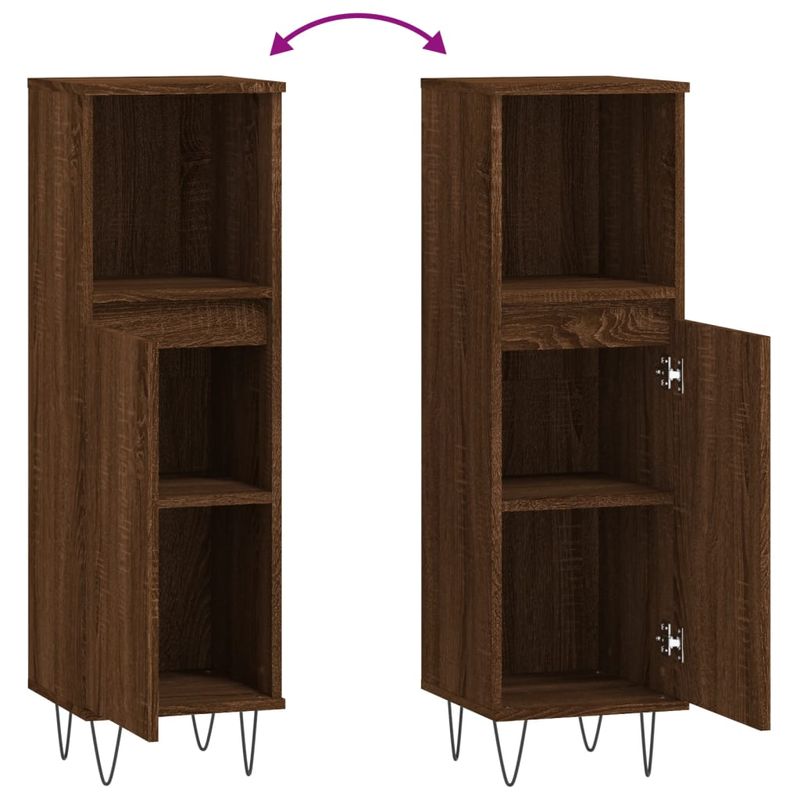 Casa si Gradina - Mobilier - Mobilier baie - Corpuri baie - Dulap de baie, stejar maro, 30x30x100 cm, lemn prelucrat - Infinity.ro