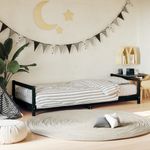 Casa si Gradina - Mobilier - Mobilier copii - Patuturi copii - Cadru de pat pentru copii, negru, 90x190 cm, lemn masiv de pin - Infinity.ro