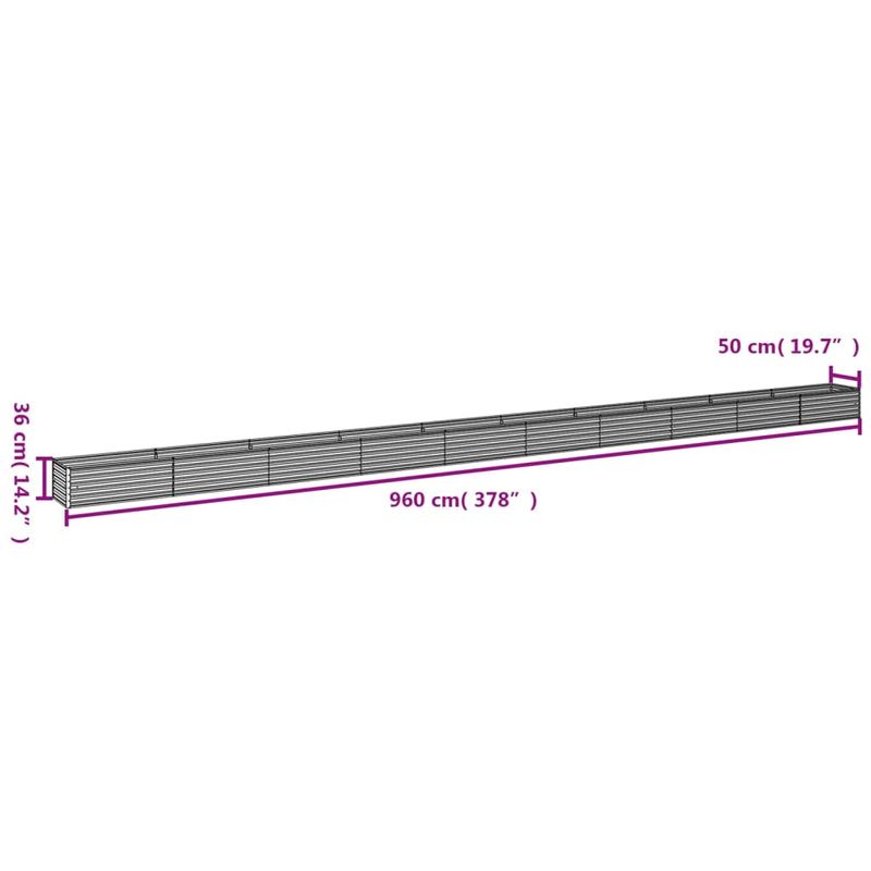 Casa si Gradina - Gradinarit si plante - Plante si ghivece - Ghivece si suporturi - Strat inaltat de gradina, 960x50x36 cm, otel corten - Infinity.ro