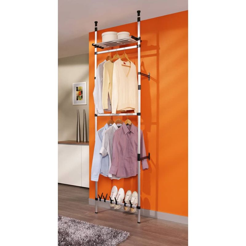 Casa si Gradina - Mobilier - Dulapuri si sifoniere - Sifoniere - Sistem sifonier telescopic, cu bare si raft, aluminiu - Infinity.ro