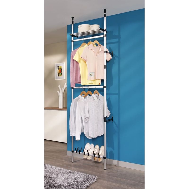 Casa si Gradina - Mobilier - Dulapuri si sifoniere - Sifoniere - Sistem sifonier telescopic, cu bare si raft, aluminiu - Infinity.ro
