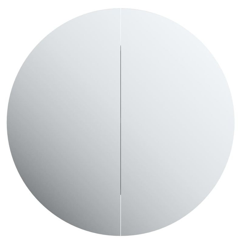 Casa si Gradina - Mobilier - Mobilier baie - Corpuri baie - Dulap de baie cu oglinda rotunda si LED, gri, 54x54x17,5 cm - Infinity.ro