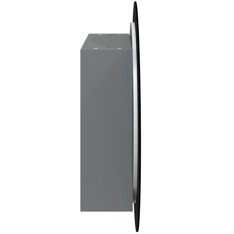 Casa si Gradina - Mobilier - Mobilier baie - Corpuri baie - Dulap de baie cu oglinda rotunda si LED, gri, 54x54x17,5 cm - Infinity.ro