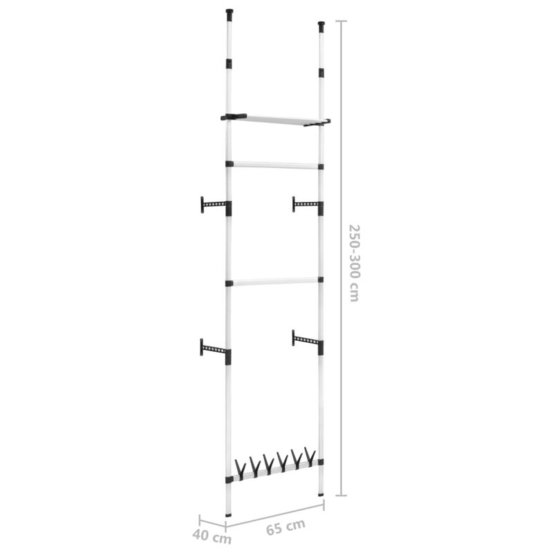 Casa si Gradina - Mobilier - Dulapuri si sifoniere - Sifoniere - Sistem sifonier telescopic, cu bare si raft, aluminiu - Infinity.ro