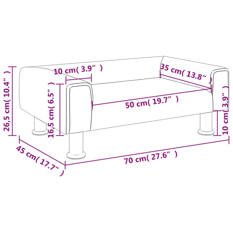 Casa si Gradina - Mobilier - Mobilier copii - Mobilier camera copiilor - Canapea pentru copii, crem, 70x45x26,5 cm, catifea - Infinity.ro