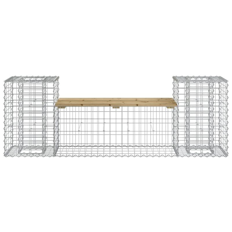 Casa si Gradina - Gradina si terasa - Mobilier exterior - Bancute de gradina - Banca de gradina cu gabion, 183x41x60,5 cm, lemn pin impregnat - Infinity.ro