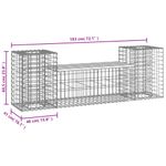 Casa si Gradina - Gradina si terasa - Mobilier exterior - Bancute de gradina - Banca de gradina cu gabion, 183x41x60,5 cm, lemn pin impregnat - Infinity.ro