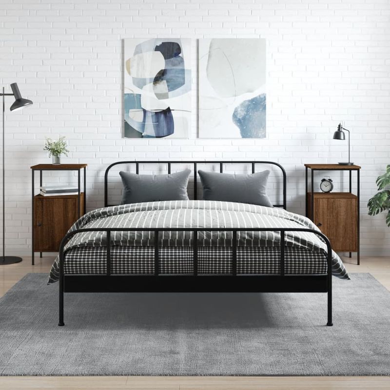 Casa si Gradina - Mobilier - Comode si corpuri - Noptiere - Noptiere, 2 buc., stejar maro, 41x31x80 cm, lemn prelucrat - Infinity.ro