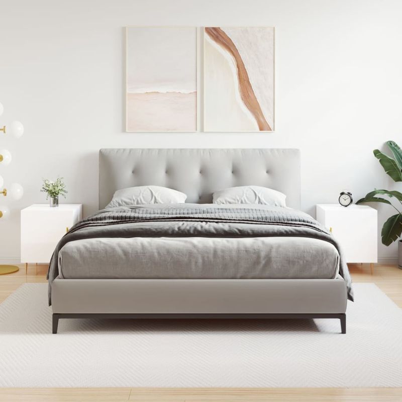 Casa si Gradina - Mobilier - Comode si corpuri - Noptiere - Noptiere, 2 buc., alb extralucios, 40x40x50 cm, lemn compozit - Infinity.ro