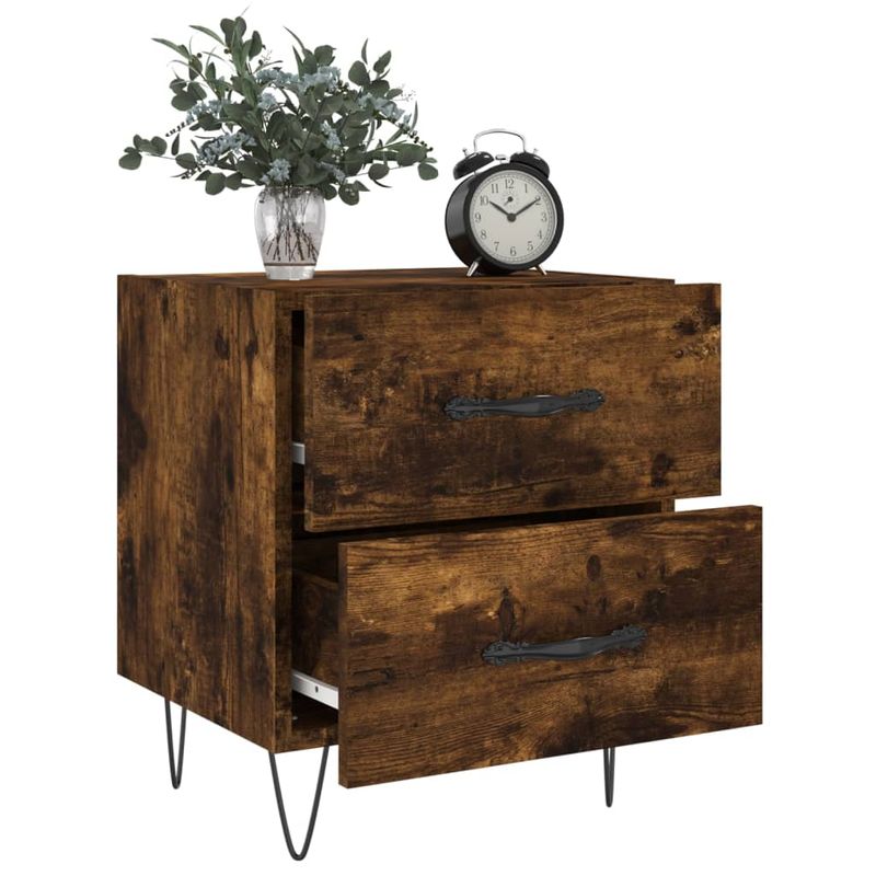 Casa si Gradina - Mobilier - Comode si corpuri - Noptiere - Noptiere, 2 buc., stejar fumuriu, 40x35x47,5 cm, lemn compozit - Infinity.ro