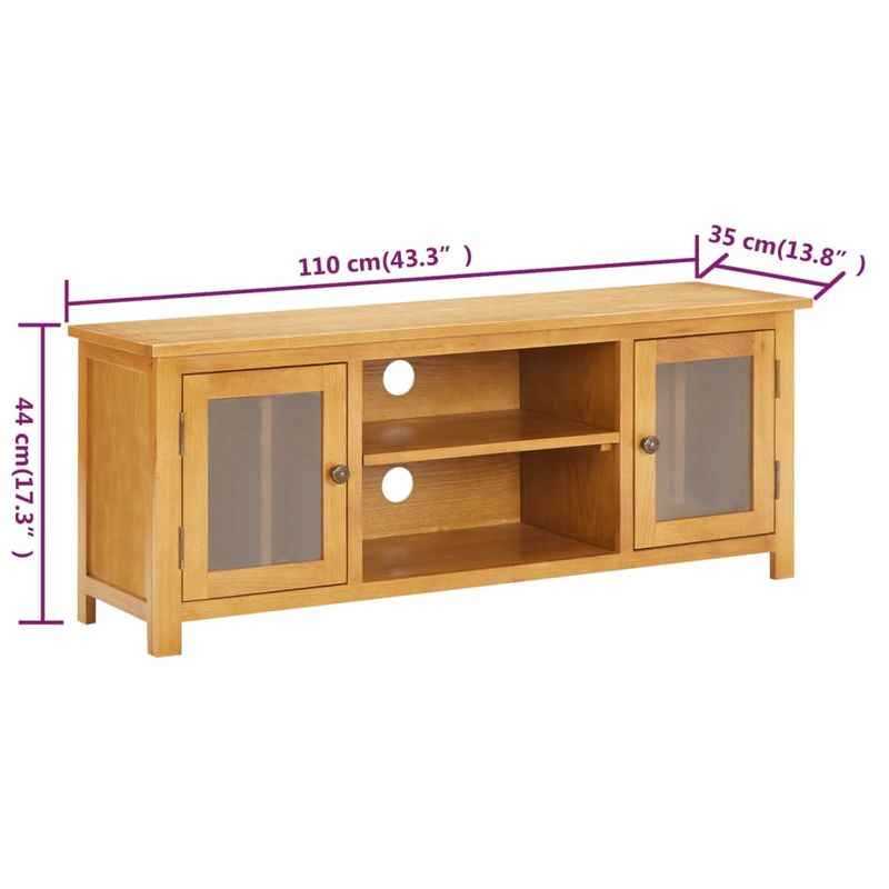 Casa si Gradina - Mobilier - Comode si corpuri - Comode - Comoda TV, 110x35x44 cm, lemn masiv de stejar - Infinity.ro