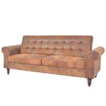 Casa si Gradina - Mobilier - Canapele si coltare - Canapele - Canapea extensibila cu cotiere/2 locuri, maro, velur artificial - Infinity.ro